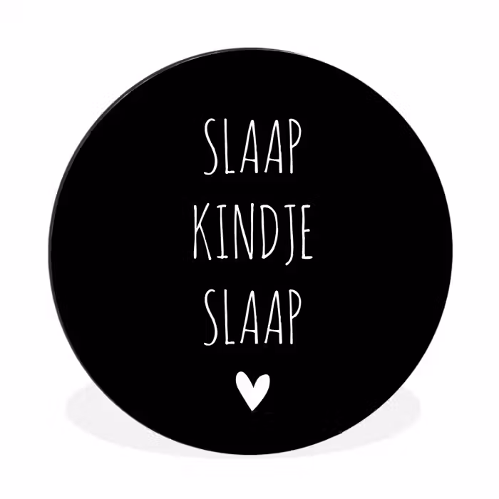 Quotes - Slaap kindje slaap - Spreuken Wandcirkel aluminium klein -3d