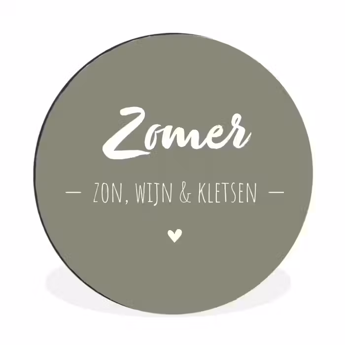 Quotes - Zomer, zon, wijn & kletsen - Tekst - Zomer Wandcirkel aluminium klein -3d