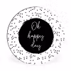 Quotes - Tekst - Oh happy day - Geluk Wandcirkel aluminium klein -3d