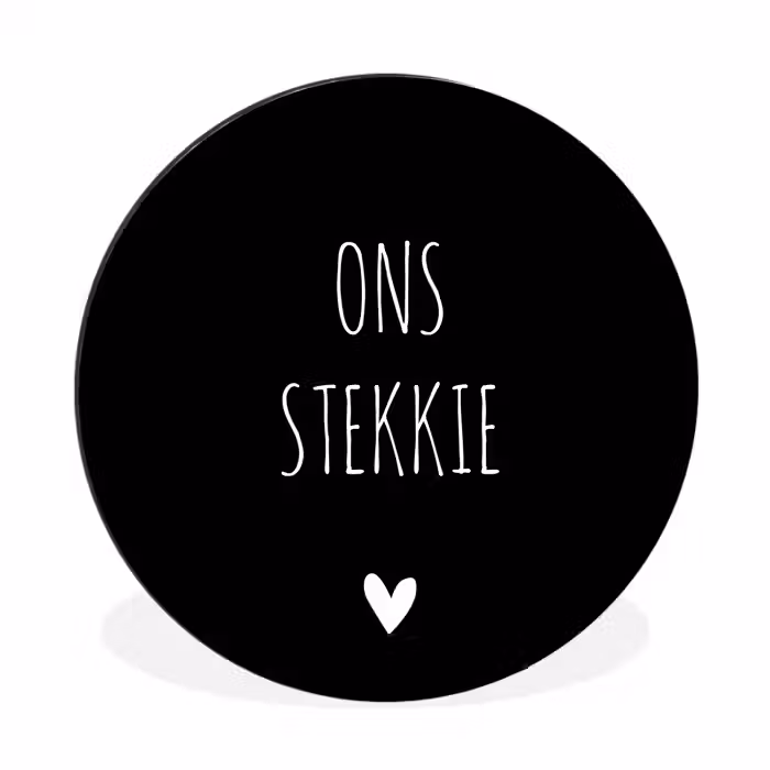 Quotes - Stekkie - Ons stekkie Wandcirkel aluminium klein -3d