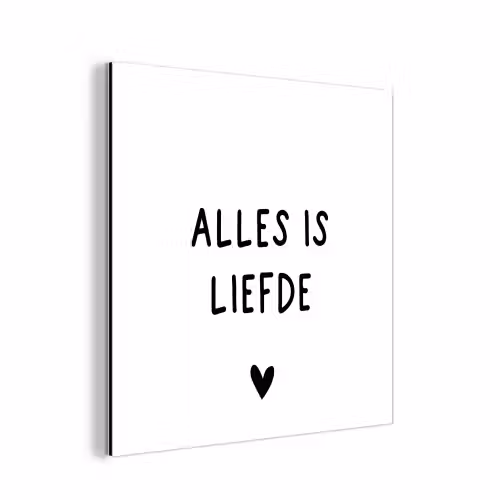 Spreuken - Alles is liefde - Bløf - Quotes aluminium wit klein -3d