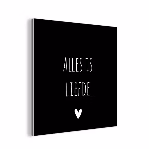 Spreuken - Alles is liefde - Quotes - Bløf aluminium wit klein -3d