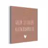 Spreuken - Geluk zit in een klein rompertje - Quotes aluminium wit klein -3d