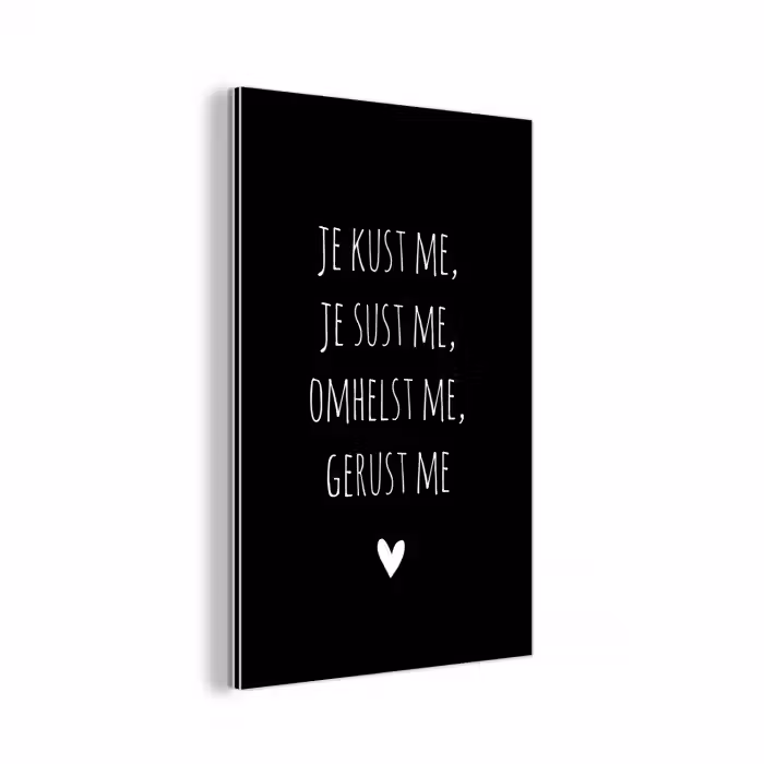 Spreuken - Je kust me je sust me - Quotes - Maaike Ouboter aluminium wit klein -3d