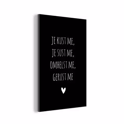 Spreuken - Je kust me je sust me - Quotes - Maaike Ouboter aluminium wit klein -3d