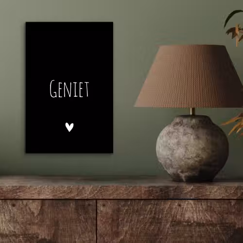 Spreuken - Geniet - Quotes aluminium wit klein -sfeer2