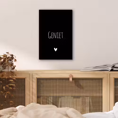Spreuken - Geniet - Quotes aluminium wit klein -sfeer3