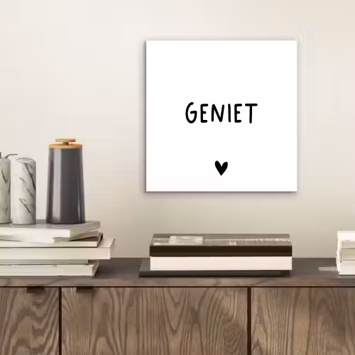 Spreuken - Geniet - Quotes aluminium wit klein -sfeer1