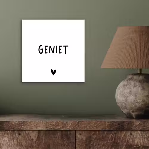 Spreuken - Geniet - Quotes aluminium wit klein -sfeer2