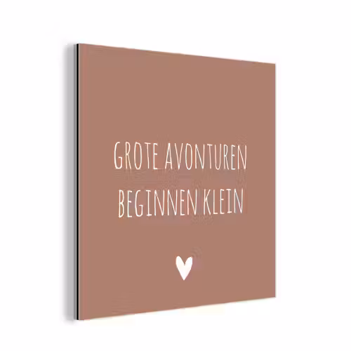 Spreuken - Grote avonturen beginnen klein - Quotes aluminium wit klein -3d