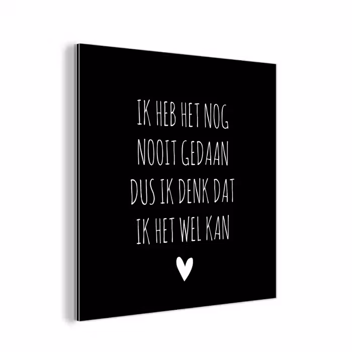 Spreuken - Ik heb het nog nooit gedaan dus - Quotes aluminium wit klein -3d