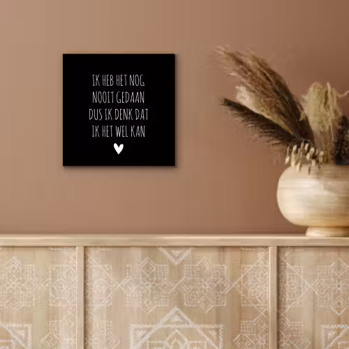 Spreuken - Ik heb het nog nooit gedaan dus - Quotes aluminium wit klein -sfeer4