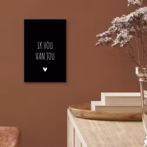 Spreuken - Ik hou van jou - Quotes aluminium wit klein -sfeer4
