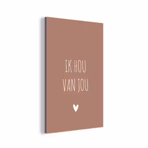 Spreuken - Ik hou van jou - Quotes aluminium wit klein -3d