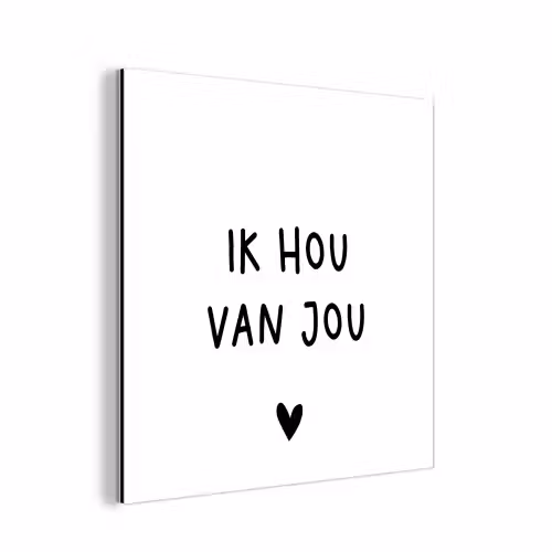 Spreuken - Ik hou van jou - Quotes aluminium wit klein -3d