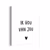 Spreuken - Ik hou van jou - Quotes aluminium wit klein -3d