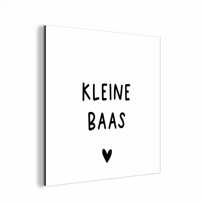 Spreuken - Kleine baas - Quotes aluminium wit klein -3d