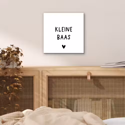 Spreuken - Kleine baas - Quotes aluminium wit klein -sfeer3
