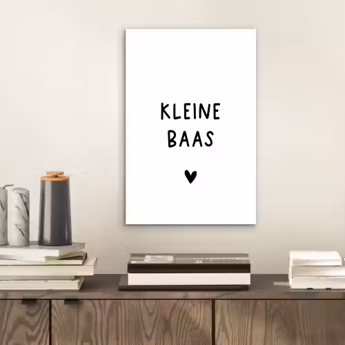 Spreuken - Kleine baas - Quotes aluminium wit klein -sfeer1