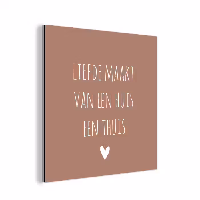 Spreuken - Liefde maakt van een huis een thuis - Quotes aluminium wit klein -3d