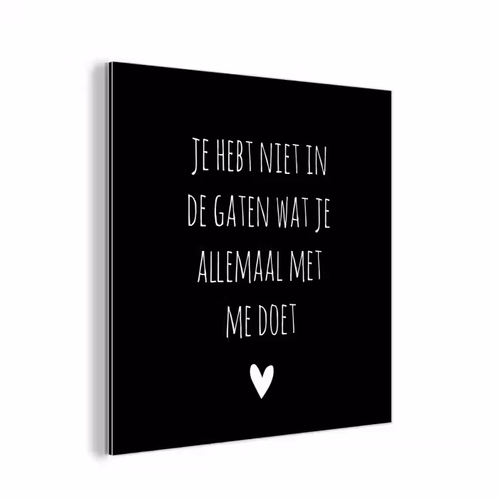 Spreuken - Wat je allemaal met me doet - Quotes aluminium wit klein -3d