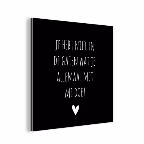Spreuken - Wat je allemaal met me doet - Quotes aluminium wit klein -3d