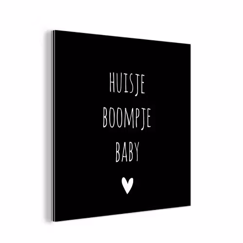 Spreuken - Huisje boompje baby - Quotes aluminium wit klein -3d