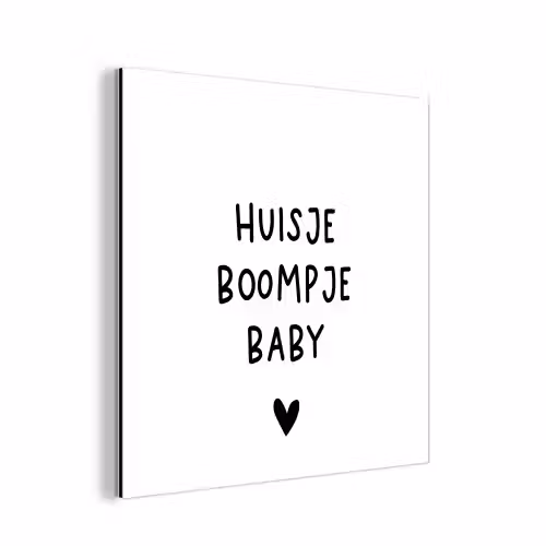 Spreuken - Huisje boompje baby - Quotes aluminium wit klein -3d