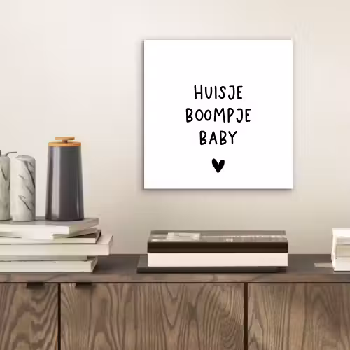 Spreuken - Huisje boompje baby - Quotes aluminium wit klein -sfeer1