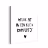 Spreuken - Quotes - Geluk zit in een klein rompertje aluminium wit klein -3d