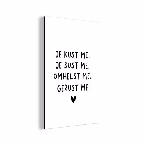 Spreuken - Quotes - Je kust je je sust me - Maaike Ouboter aluminium wit klein -3d