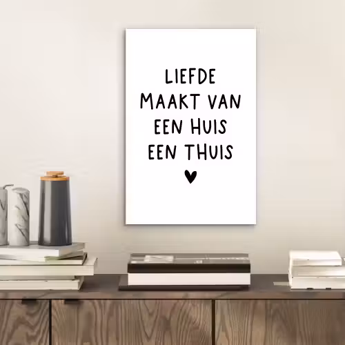 Spreuken - Quotes - Liefde maakt van een huis een thuis aluminium wit klein -sfeer1