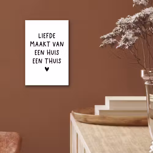 Spreuken - Quotes - Liefde maakt van een huis een thuis aluminium wit klein -sfeer4