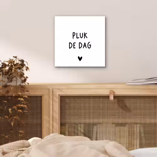 Spreuken - Quotes - Pluk de dag - Carpe diem aluminium wit klein -sfeer3