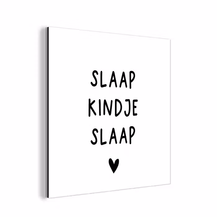 Spreuken - Quotes - Slaap kindje slaap aluminium wit klein -3d