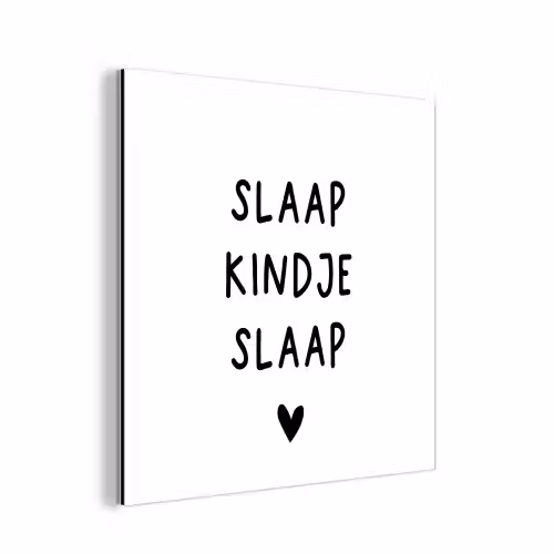 Spreuken - Quotes - Slaap kindje slaap aluminium wit klein -3d