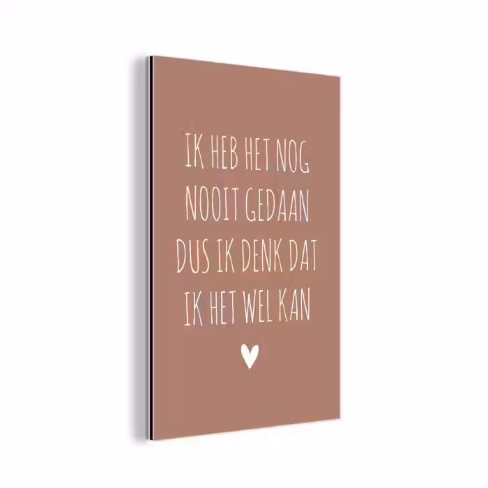 Spreuken - Quotes - Ik heb het nog nooit gedaan dus aluminium wit klein -3d