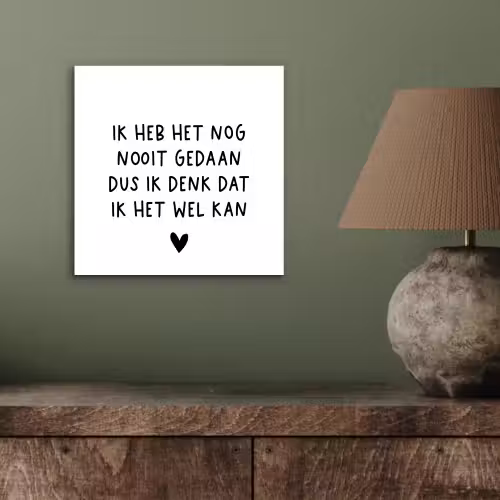 Spreuken - Quotes - Ik heb het nog nooit gedaan dus aluminium wit klein -sfeer2