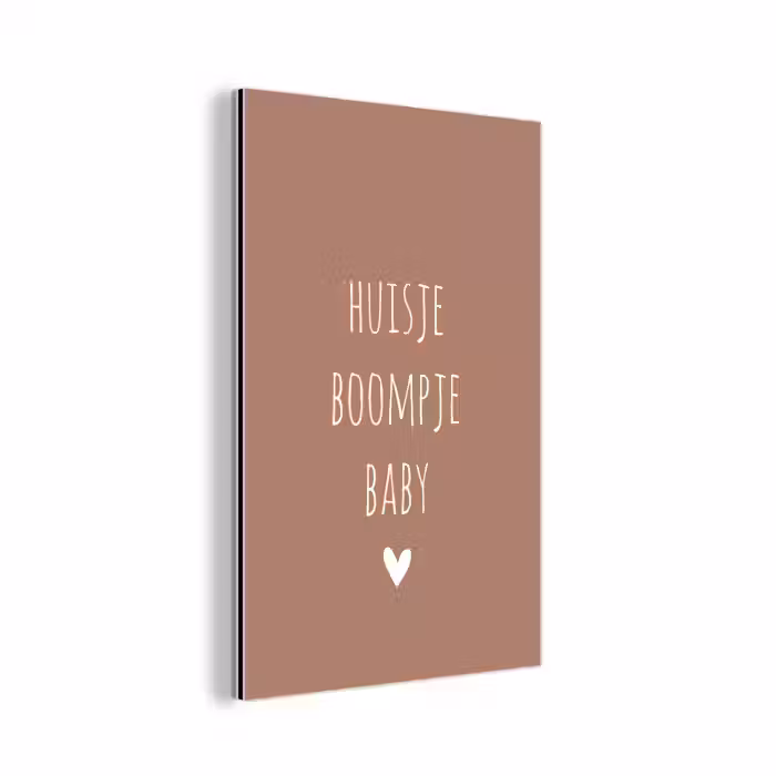 Spreuken - Quotes - Huisje boompje baby aluminium wit klein -3d