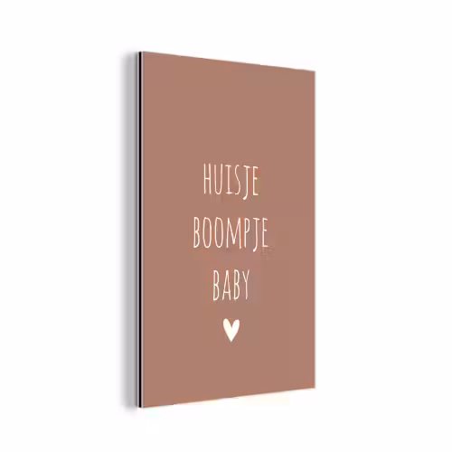 Spreuken - Quotes - Huisje boompje baby aluminium wit klein -3d