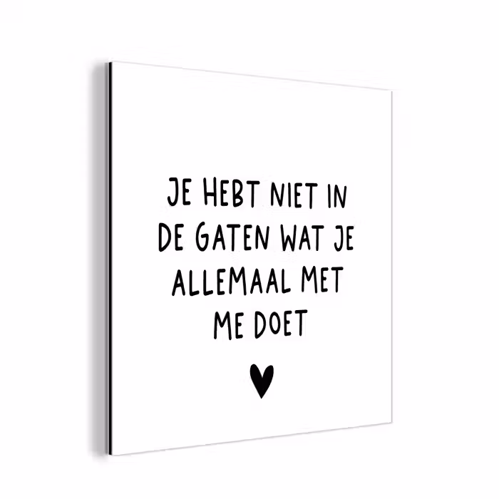 Spreuken - Quotes - Wat je allemaal met me doet aluminium wit klein -3d