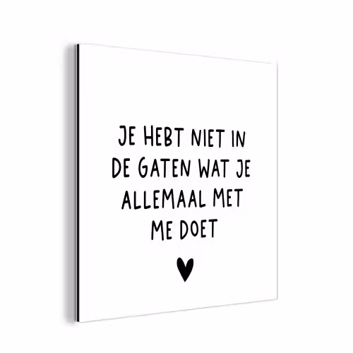 Spreuken - Quotes - Wat je allemaal met me doet aluminium wit klein -3d