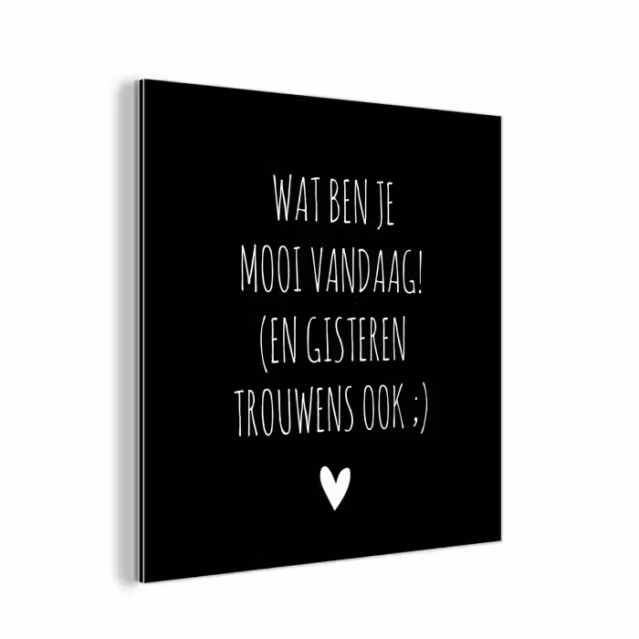 Spreuken - Quotes - Wat ben je mooi vandaag aluminium wit klein -3d