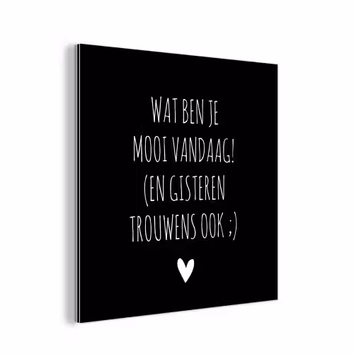 Spreuken - Quotes - Wat ben je mooi vandaag aluminium wit klein -3d