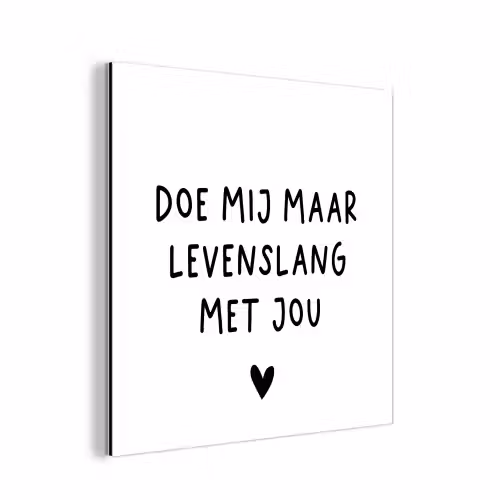 Spreuken - Doe mij maar levenslang met jou - Quotes aluminium wit klein -3d