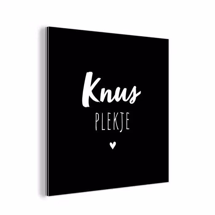 Thuis - Quotes - Knus plekje - Tekst aluminium wit klein -3d