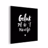 Tekst - Geluk zit in 't zonnetje - Quotes - Zomer - Zon aluminium wit klein -3d