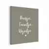 Tekst - Huisje, tuintje, wijntje - Thuis - Quotes - Wijn aluminium wit klein -3d