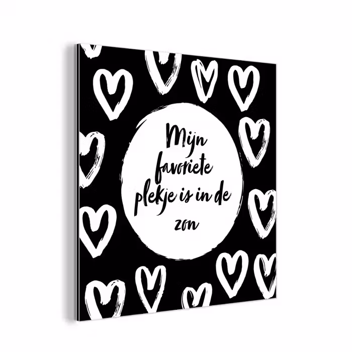 Tekst - Mijn favoriete plekje is in de zon - Quotes - Zomer - Zon aluminium wit klein -3d