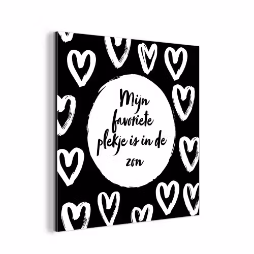 Tekst - Mijn favoriete plekje is in de zon - Quotes - Zomer - Zon aluminium wit klein -3d